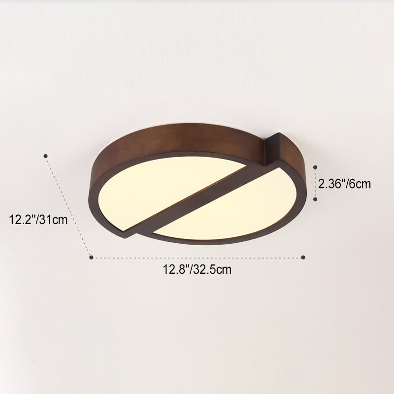 Plafonnier LED carré en bois et fer géométrique minimaliste moderne pour salon 