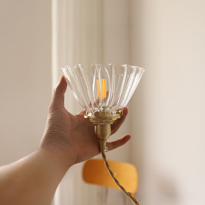 Suspension luminaire à 1 lumière avec abat-jour en verre semi-conique en laiton vintage traditionnel pour salon 