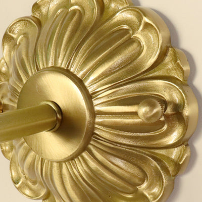 Applique murale moderne en laiton de luxe avec abat-jour en verre fleur 1 lumière pour chambre 