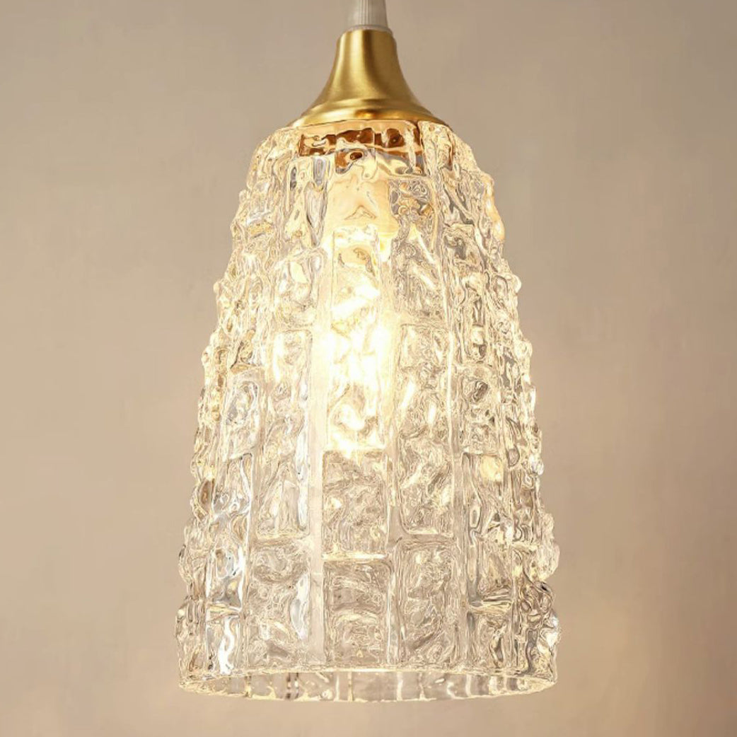 Abat-jour en verre à carreaux en laiton contemporain de luxe 1 lumière pour salon 