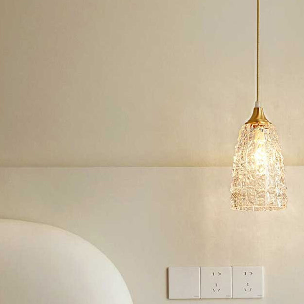 Abat-jour en verre à carreaux en laiton contemporain de luxe 1 lumière pour salon 