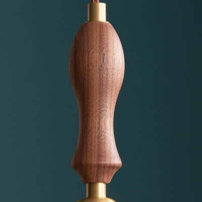 Suspension lumineuse traditionnelle japonaise en bois massif avec abat-jour en verre rond 1 lumière pour chambre à coucher 