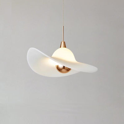 Lámpara colgante LED con pantalla de sombrero de paja de resina de aluminio nórdico contemporáneo para dormitorio 