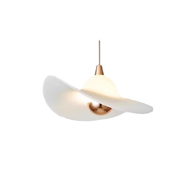 Lámpara colgante LED con pantalla de sombrero de paja de resina de aluminio nórdico contemporáneo para dormitorio 
