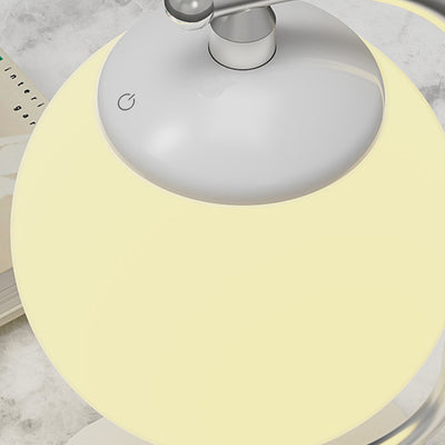 Zeitgenössische skandinavische ABS Mond Schatten Nachahmung Holzmaserung Basis LED Tischlampe für Schlafzimmer 