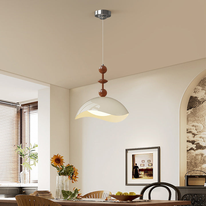 Zeitgenössische skandinavische Pendelleuchte aus Eisen-Eierschalen-PE-Schatten-LED für Schlafzimmer 