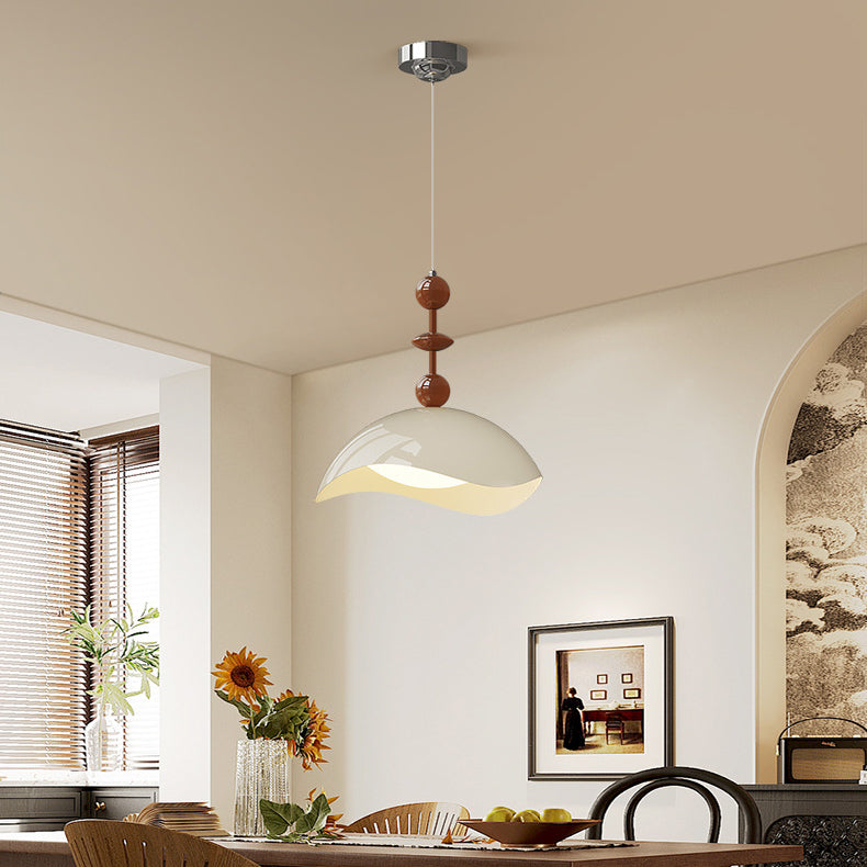 Zeitgenössische skandinavische Pendelleuchte aus Eisen-Eierschalen-PE-Schatten-LED für Schlafzimmer 