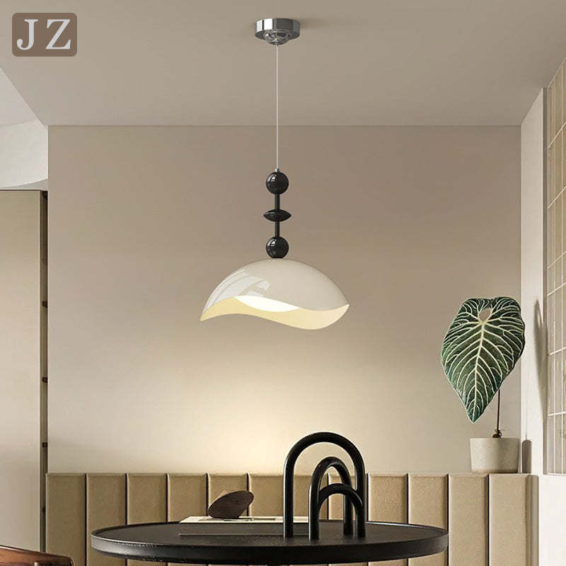 Zeitgenössische skandinavische Pendelleuchte aus Eisen-Eierschalen-PE-Schatten-LED für Schlafzimmer 