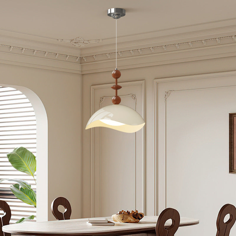 Zeitgenössische skandinavische Pendelleuchte aus Eisen-Eierschalen-PE-Schatten-LED für Schlafzimmer 