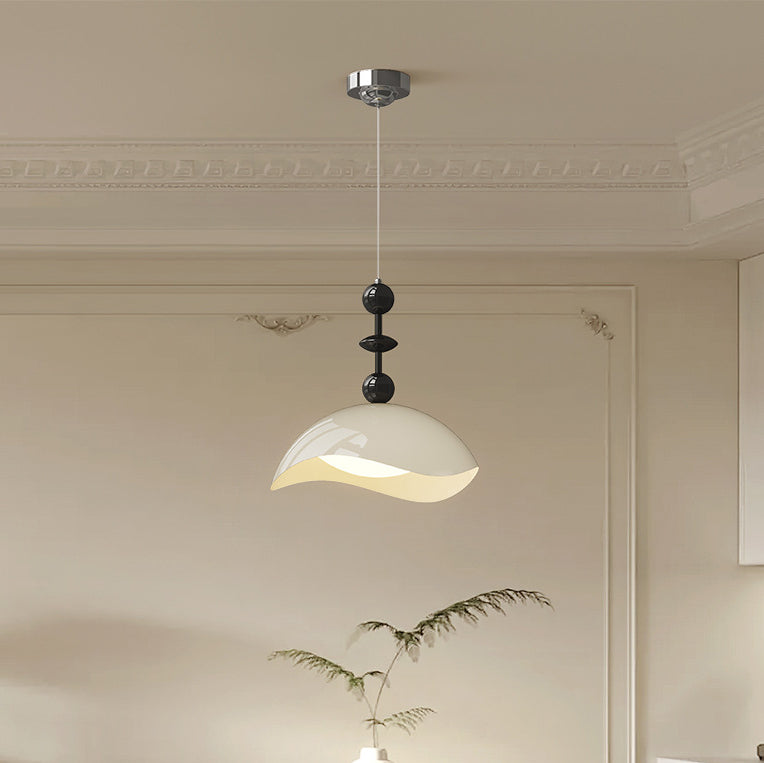 Zeitgenössische skandinavische Pendelleuchte aus Eisen-Eierschalen-PE-Schatten-LED für Schlafzimmer 