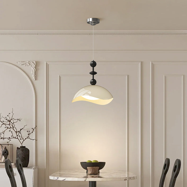 Zeitgenössische skandinavische Pendelleuchte aus Eisen-Eierschalen-PE-Schatten-LED für Schlafzimmer 