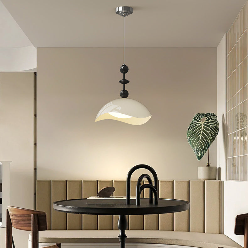 Zeitgenössische skandinavische Pendelleuchte aus Eisen-Eierschalen-PE-Schatten-LED für Schlafzimmer 
