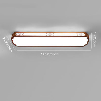 Traditionelle chinesische lange Streifen Eisen Emaille Lotus LED Unterputz Deckenleuchte für Wohnzimmer 