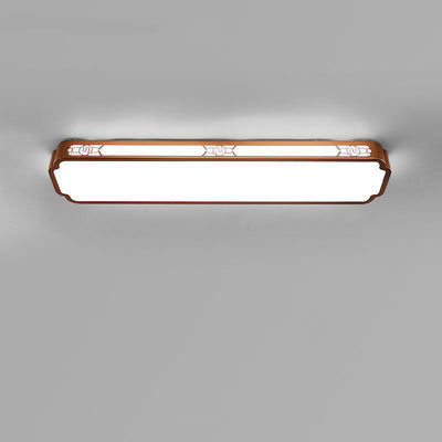 Traditionelle chinesische lange Streifen Eisen Emaille Lotus LED Unterputz Deckenleuchte für Wohnzimmer 