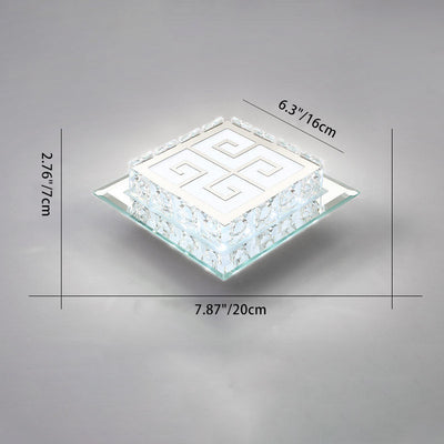 Plafonnier LED en cristal de verre carré contemporain de luxe pour salon 