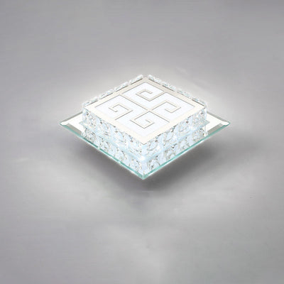 Plafonnier LED en cristal de verre carré contemporain de luxe pour salon 