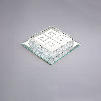 Plafonnier LED en cristal de verre carré contemporain de luxe pour salon 