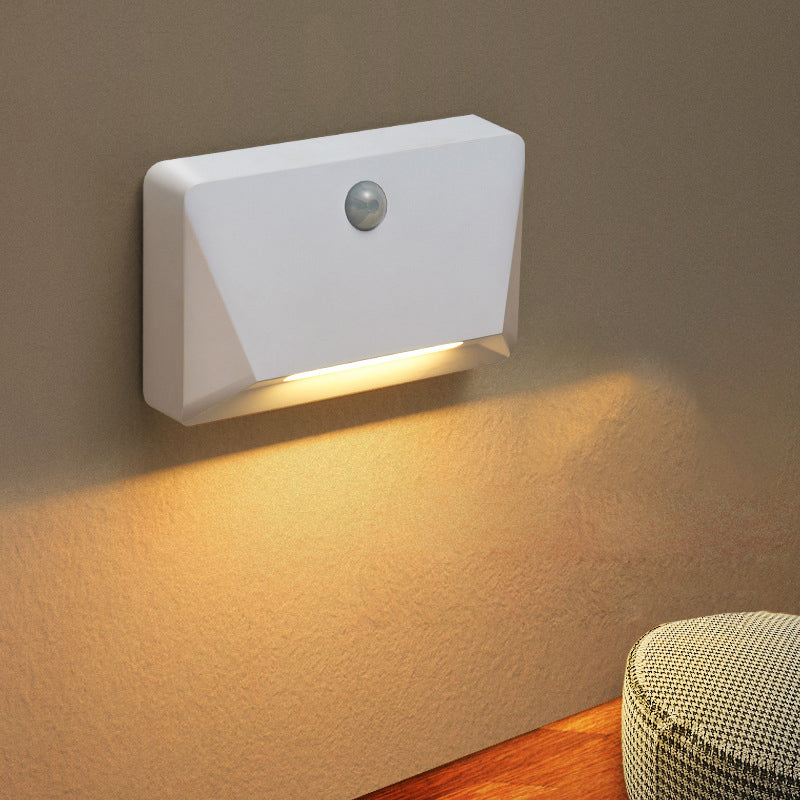 Lampe murale LED magnétique rectangulaire en ABS avec capteur humain minimaliste moderne pour salon 