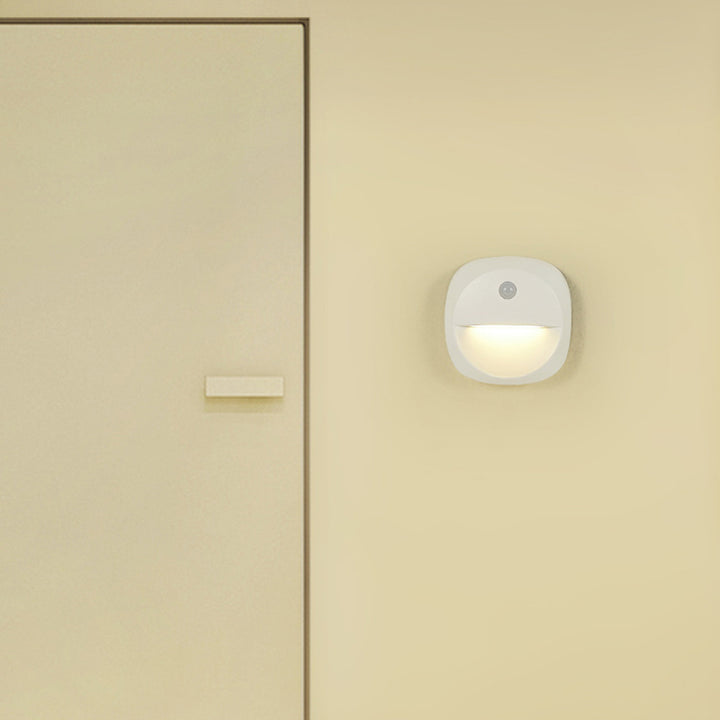Lampe murale moderne minimaliste en ABS carré avec LED magnétique USB à capteur humain pour chambre à coucher 
