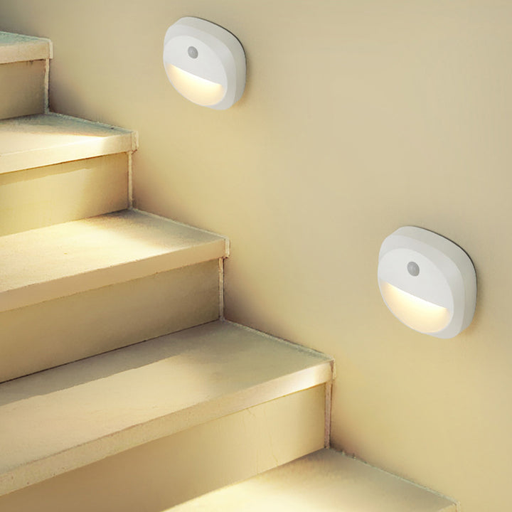 Lampe murale moderne minimaliste en ABS carré avec LED magnétique USB à capteur humain pour chambre à coucher 