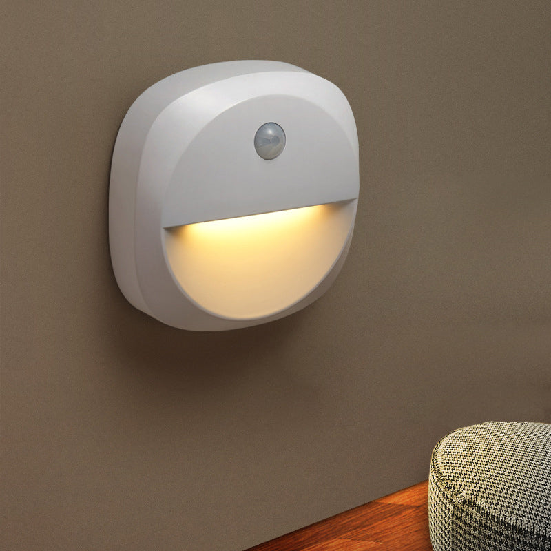 Modern Minimalist ABS Square Magnetic LED USB Human Sensor Night Light Wall Sconce Lamp For Bedroom