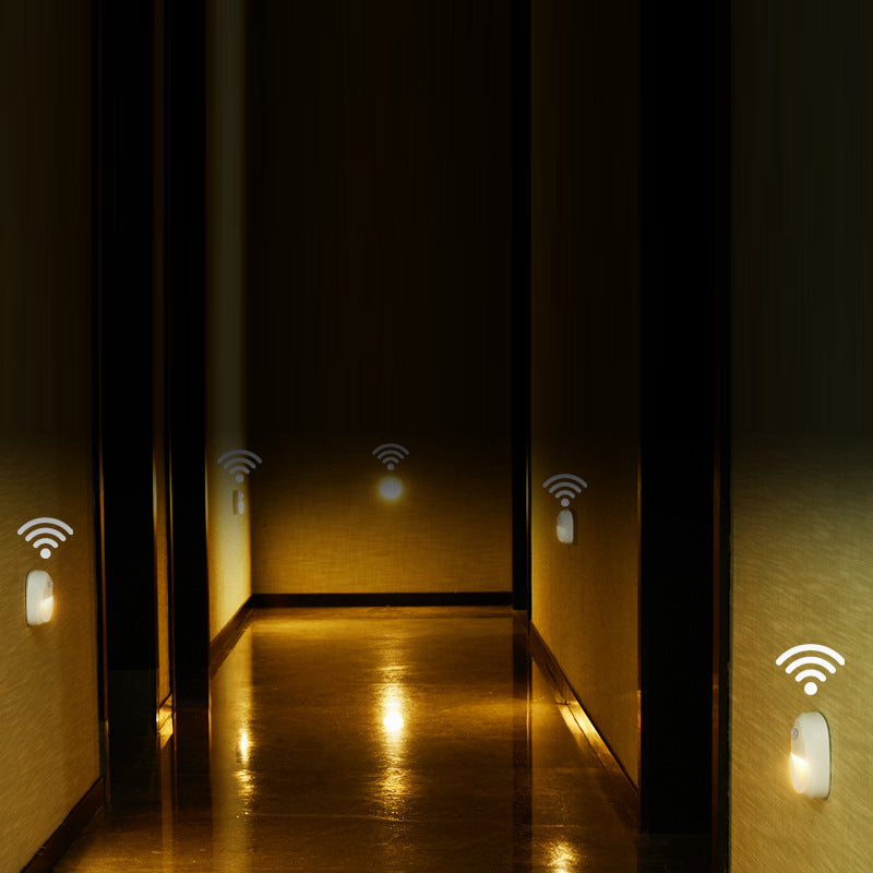 Modern Minimalist ABS Square Magnetic LED USB Human Sensor Night Light Wall Sconce Lamp For Bedroom