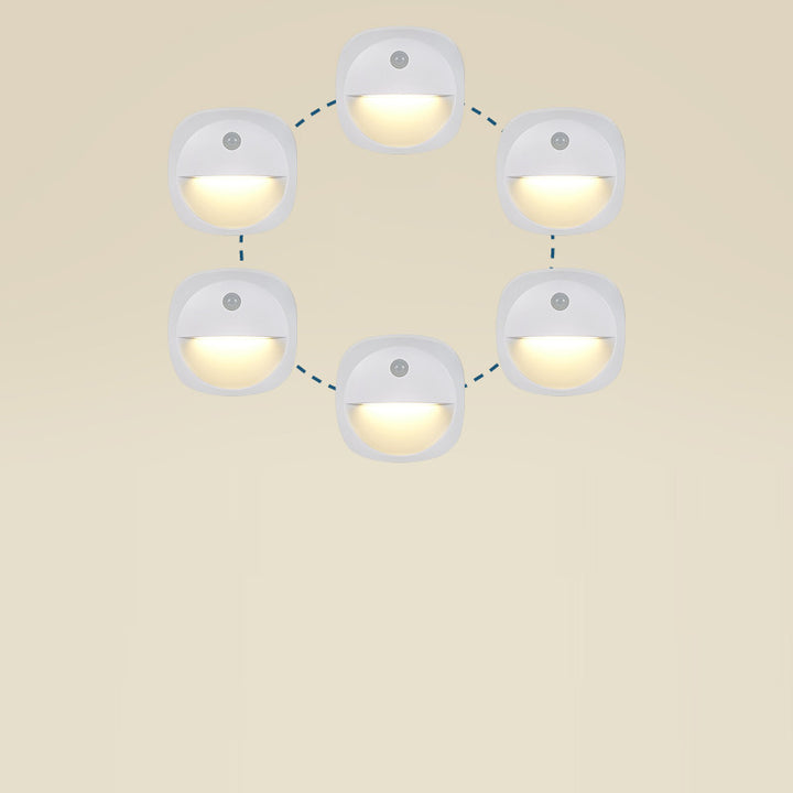 Lampe murale moderne minimaliste en ABS carré avec LED magnétique USB à capteur humain pour chambre à coucher 