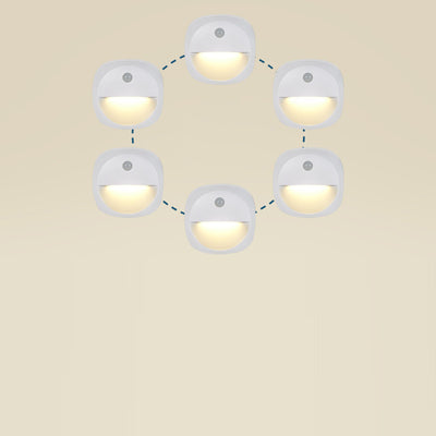 Modern Minimalist ABS Square Magnetic LED USB Human Sensor Night Light Wall Sconce Lamp For Bedroom