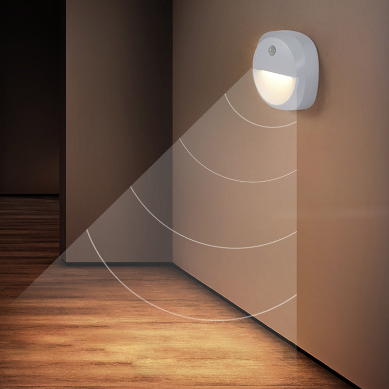 Lampe murale moderne minimaliste en ABS carré avec LED magnétique USB à capteur humain pour chambre à coucher 