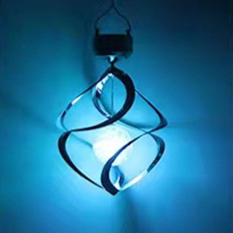 ضوء LED خارجي من الفولاذ المقاوم للصدأ والبلاستيك بتصميم حلقي منحني حديث وبسيط للفناء الخارجي 