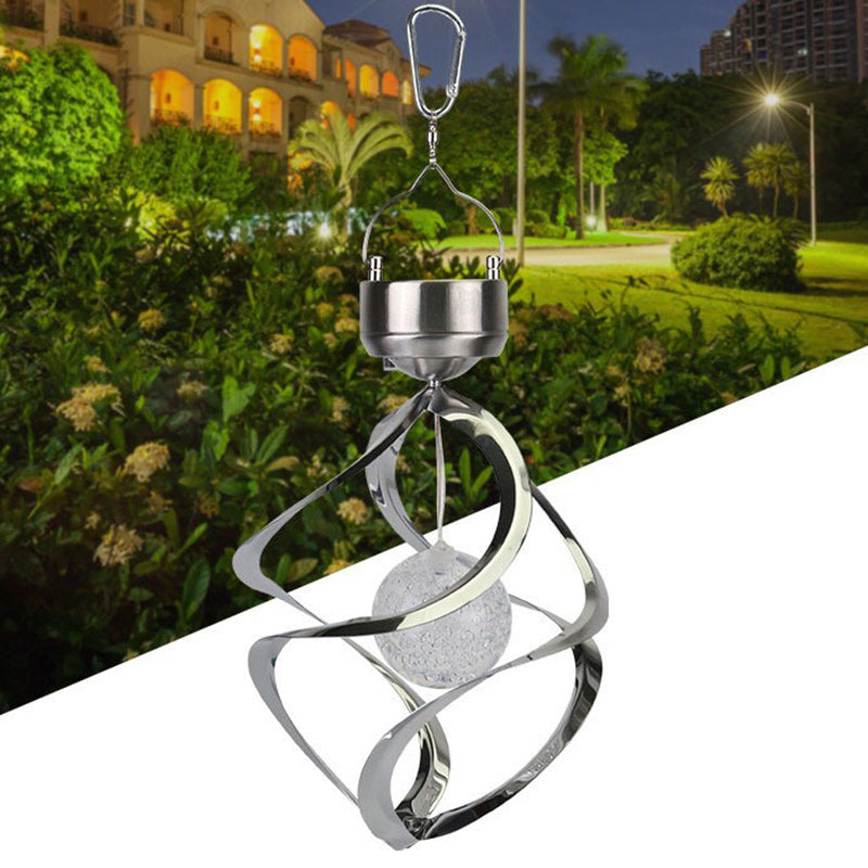 ضوء LED خارجي من الفولاذ المقاوم للصدأ والبلاستيك بتصميم حلقي منحني حديث وبسيط للفناء الخارجي 