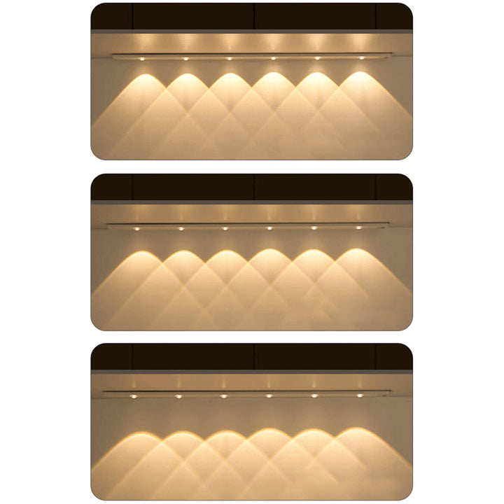 Lámpara de aplique de pared LED de tira larga de PVC con sensor inteligente minimalista moderno, lámpara de gabinete, luz nocturna para dormitorio 