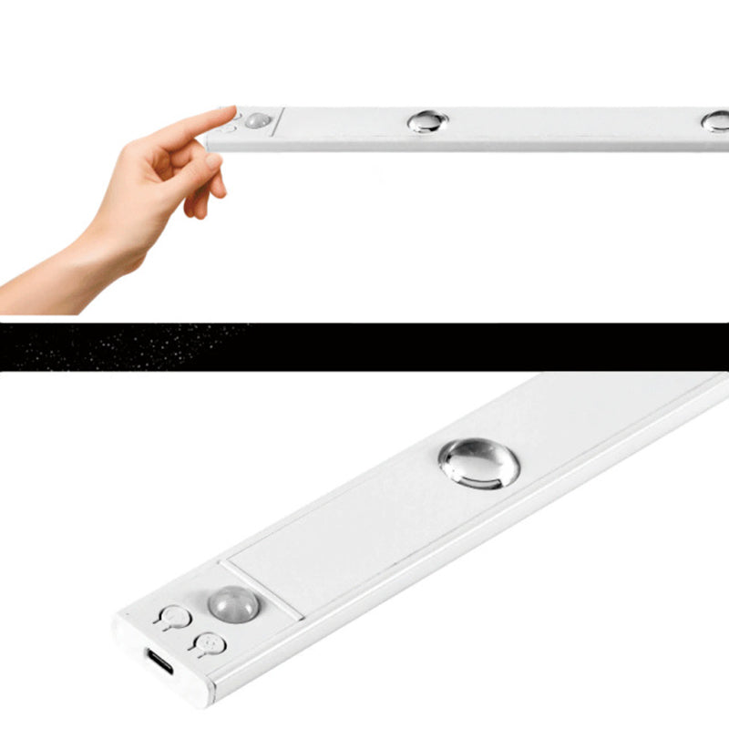 Lámpara de aplique de pared LED de tira larga de PVC con sensor inteligente minimalista moderno, lámpara de gabinete, luz nocturna para dormitorio 