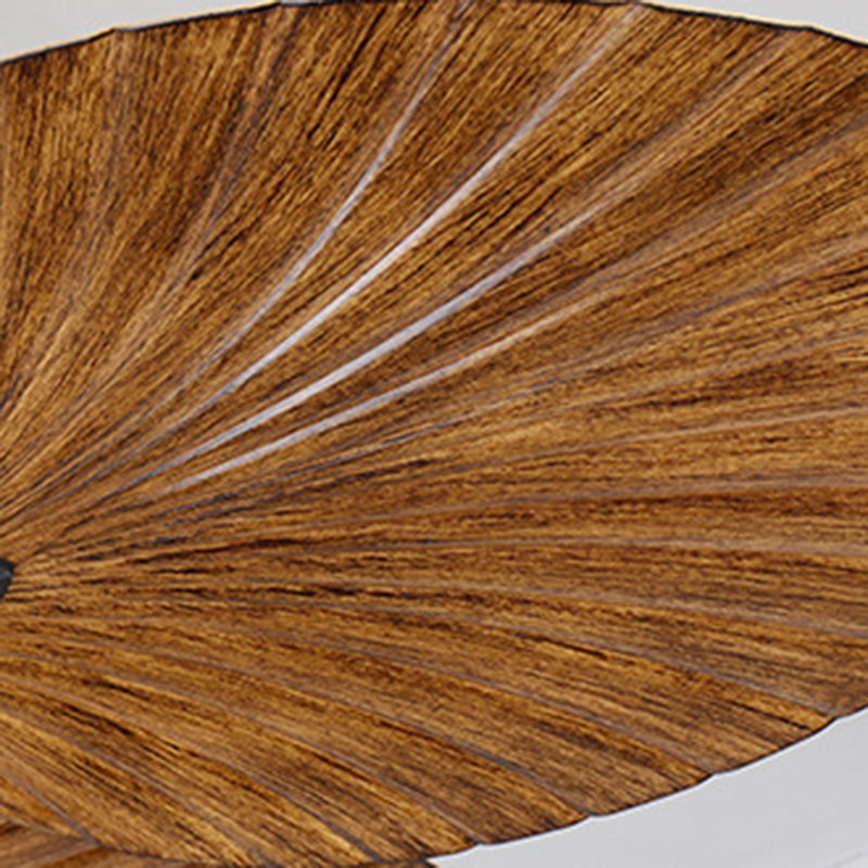 Traditionelle Retro-Deckenventilatorleuchte mit Blätterstruktur, ABS-Ventilatorglas, sechseckiger Schirm, 3-flammige Downrods für Wohnzimmer 