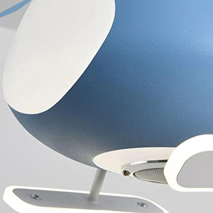 Ventilador de techo con luz LED de hierro acrílico contemporáneo creativo para niños con hélice de dibujos animados para dormitorio 