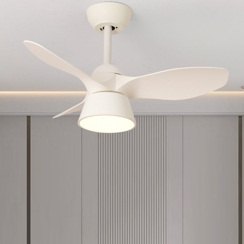 Modern Minimalist Round Acrylic Shade PVC Fan LED Downrods Ceiling Fan Light For Bedroom