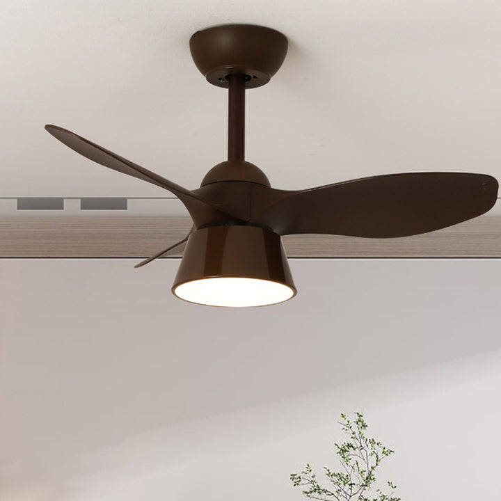 Moderner minimalistischer runder Acrylschirm PVC Ventilator LED Downrods Deckenventilator Licht für Schlafzimmer 