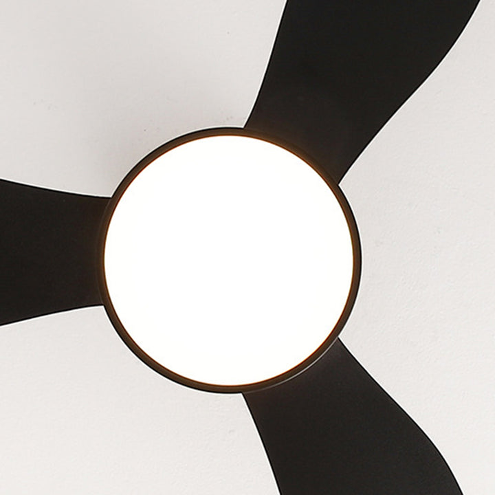 Moderner minimalistischer runder Acrylschirm PVC Ventilator LED Downrods Deckenventilator Licht für Schlafzimmer 