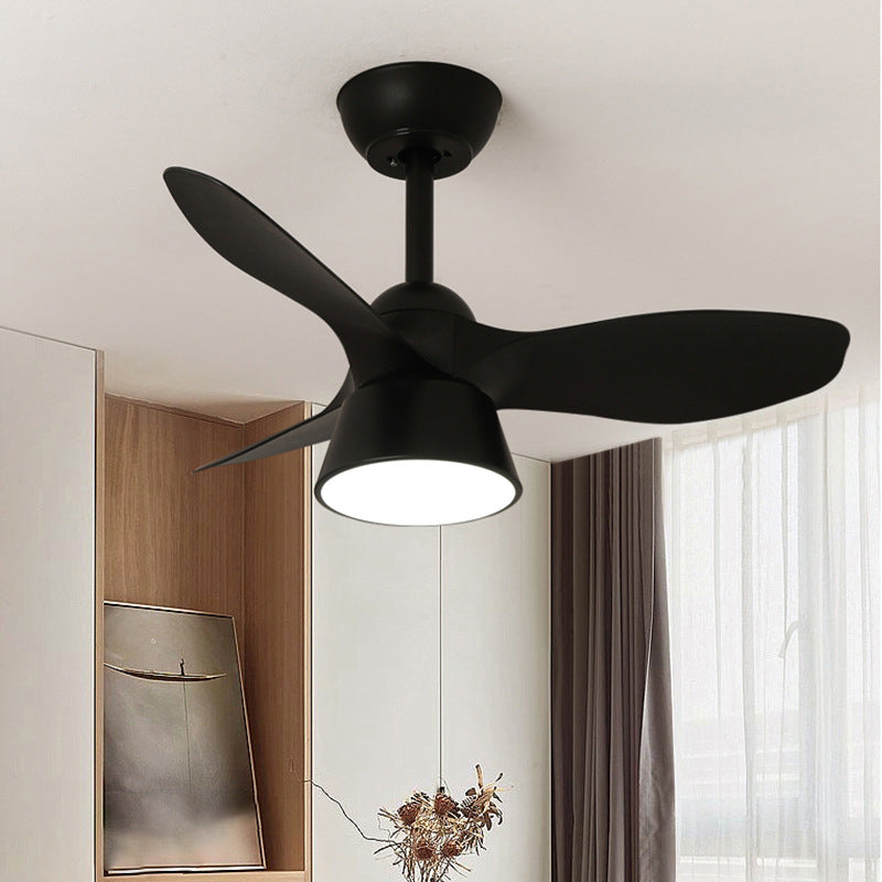Moderner minimalistischer runder Acrylschirm PVC Ventilator LED Downrods Deckenventilator Licht für Schlafzimmer 