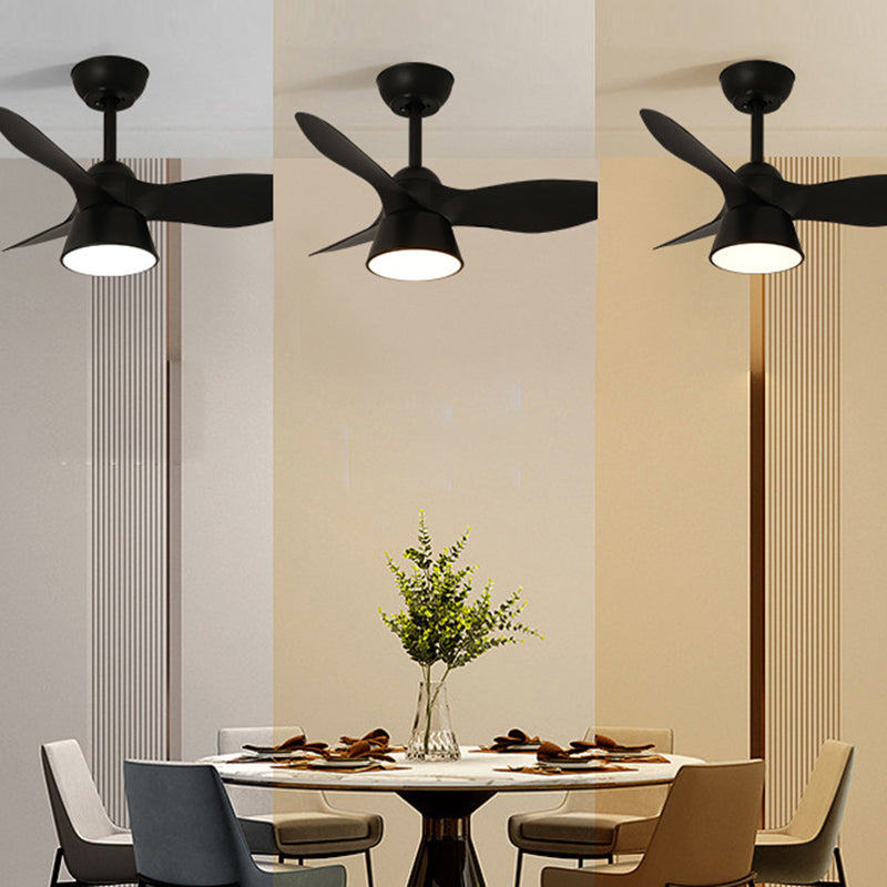 Moderner minimalistischer runder Acrylschirm PVC Ventilator LED Downrods Deckenventilator Licht für Schlafzimmer 
