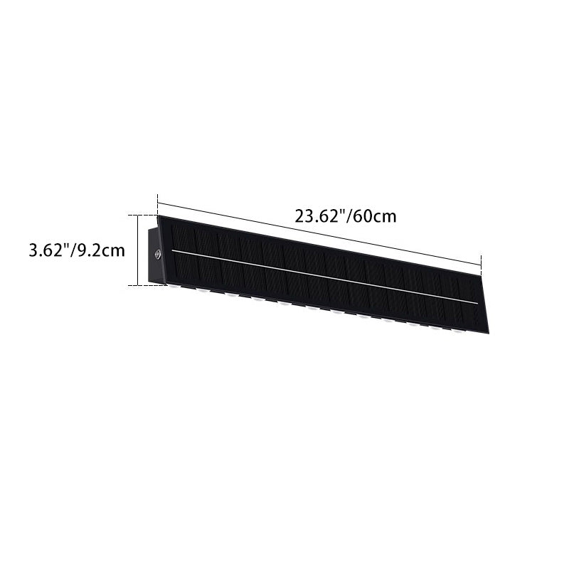 Applique murale extérieure étanche à LED en acier inoxydable rectangulaire solaire industrielle contemporaine pour jardin 