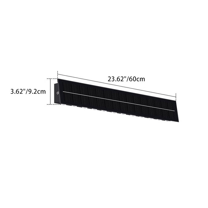 Luz de Aplique de Pared Exterior Impermeable LED de Acero Inoxidable Rectangular Solar Industrial Contemporáneo Para Jardín 