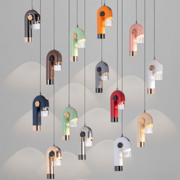 Lustre à LED en forme de U avec crochet en aluminium scandinave contemporain pour chambre 