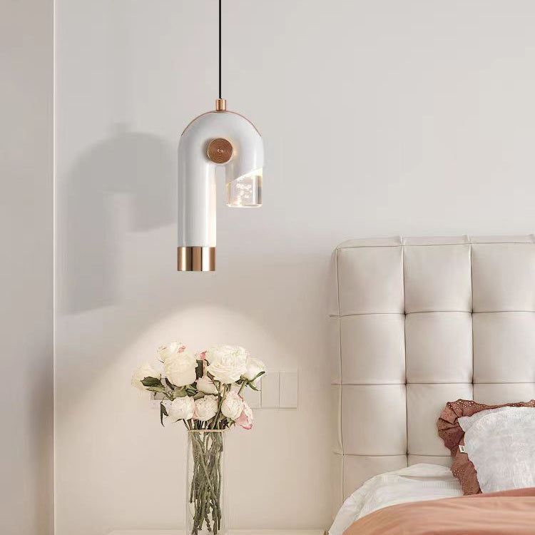 Lustre à LED en forme de U avec crochet en aluminium scandinave contemporain pour chambre 