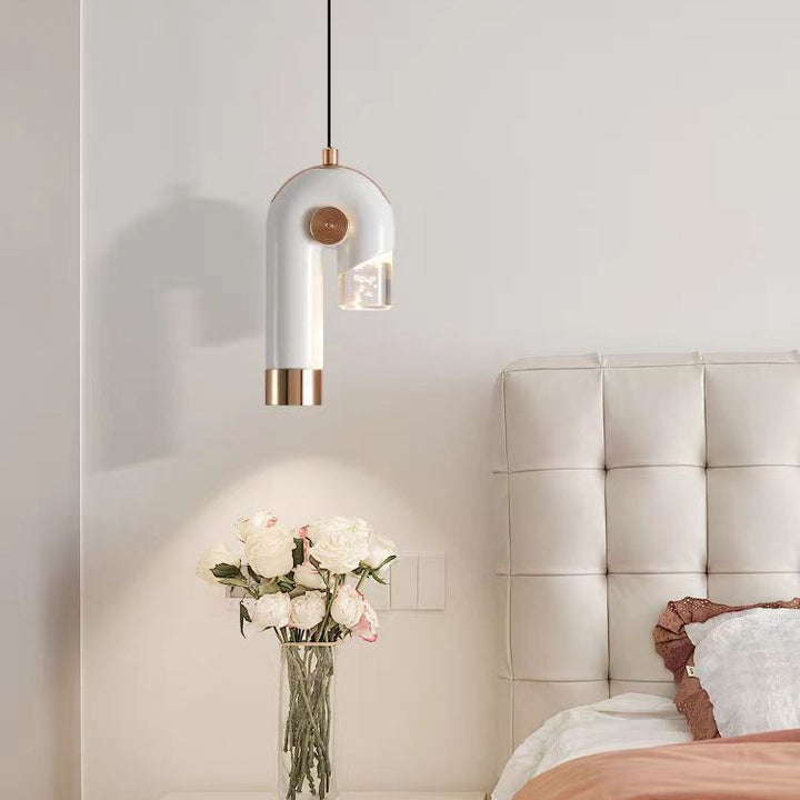 Zeitgenössische skandinavische Aluminiumhaken-U-förmige LED-Pendelleuchte für Schlafzimmer 