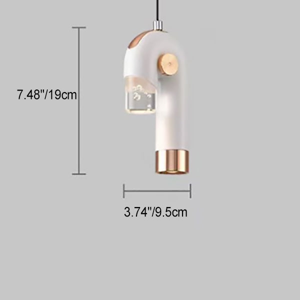 Zeitgenössische skandinavische Aluminiumhaken-U-förmige LED-Pendelleuchte für Schlafzimmer 