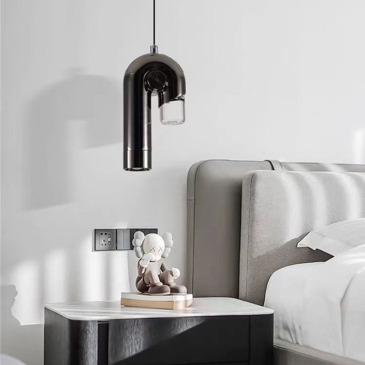 Zeitgenössische skandinavische Aluminiumhaken-U-förmige LED-Pendelleuchte für Schlafzimmer 