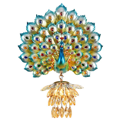 Applique murale 1-lumière avec abat-jour en boule de cristal en résine créative contemporaine pour salon 