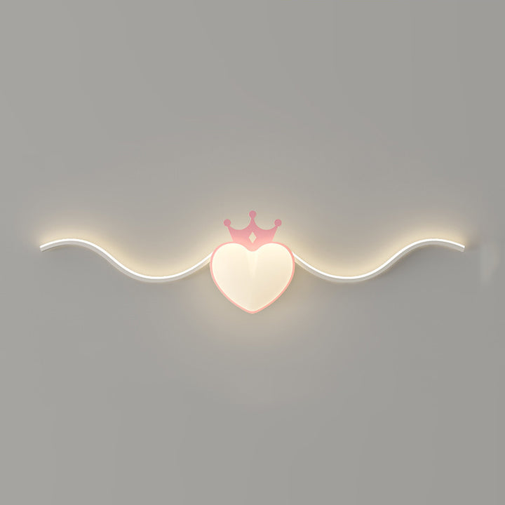 Moderne minimalistische Aluminium gewellte Linie PE Herz Schatten LED Wandleuchte Lampe für Wohnzimmer 