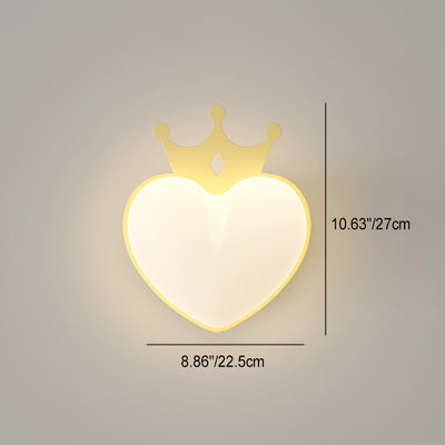 Zeitgenössische kreative PE Crown Herz Schatten Eisen LED Wandleuchte Lampe für Wohnzimmer 